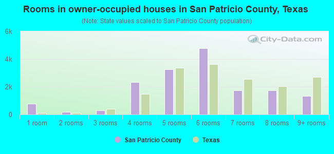 Rooms in owner-occupied houses in San Patricio County, Texas