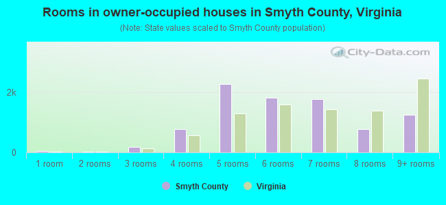Rooms in owner-occupied houses in Smyth County, Virginia