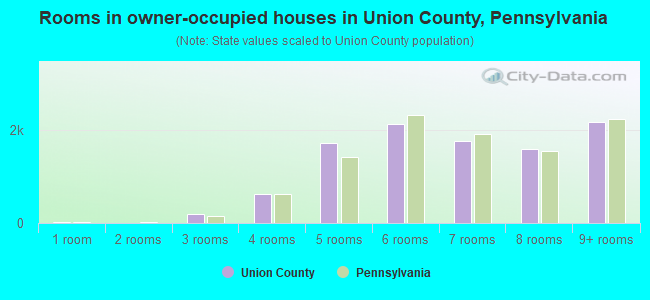 Rooms in owner-occupied houses in Union County, Pennsylvania