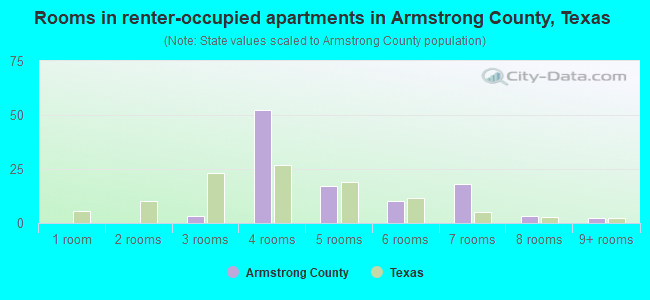 Rooms in renter-occupied apartments in Armstrong County, Texas