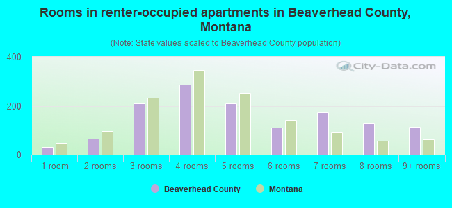 Rooms in renter-occupied apartments in Beaverhead County, Montana