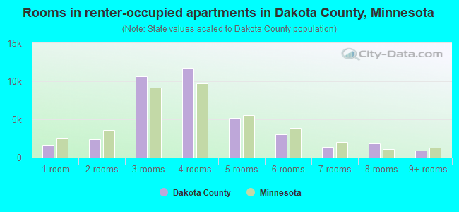 Rooms in renter-occupied apartments in Dakota County, Minnesota