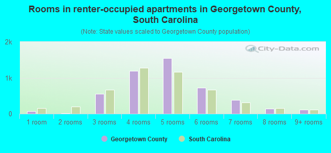Rooms in renter-occupied apartments in Georgetown County, South Carolina