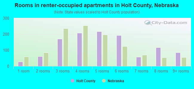 Rooms in renter-occupied apartments in Holt County, Nebraska