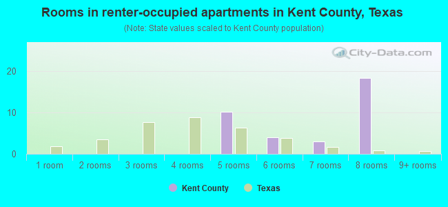 Rooms in renter-occupied apartments in Kent County, Texas