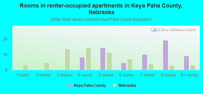 Rooms in renter-occupied apartments in Keya Paha County, Nebraska