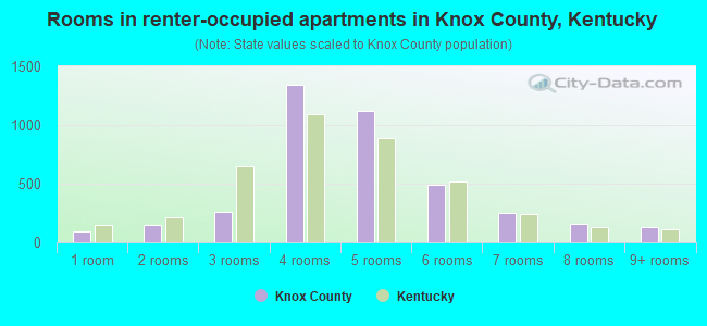 Rooms in renter-occupied apartments in Knox County, Kentucky