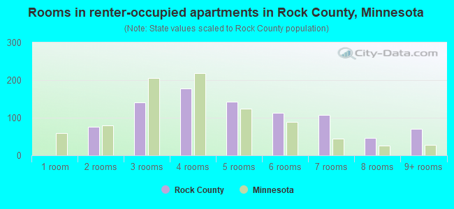 Rooms in renter-occupied apartments in Rock County, Minnesota