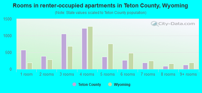 Rooms in renter-occupied apartments in Teton County, Wyoming