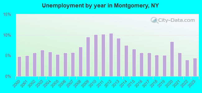 Unemployment by year in Montgomery, NY