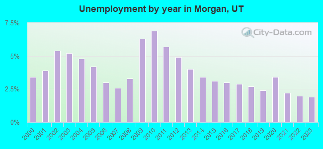 Unemployment by year in Morgan, UT