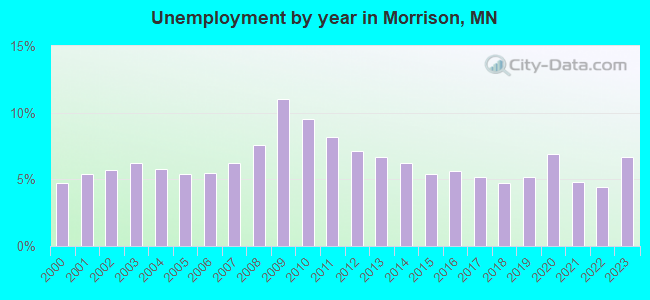 Unemployment by year in Morrison, MN