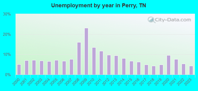 Unemployment by year in Perry, TN