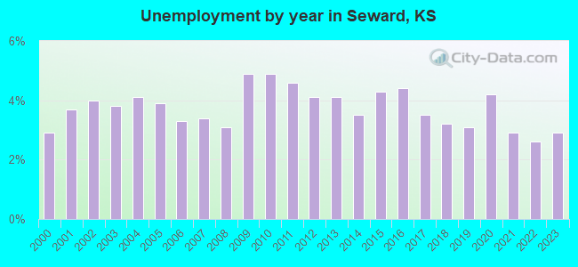 Unemployment by year in Seward, KS