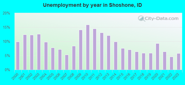 Unemployment by year in Shoshone, ID