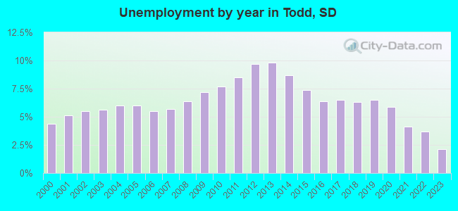 Unemployment by year in Todd, SD