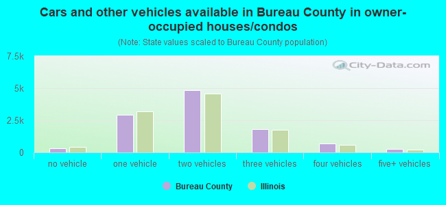 Cars and other vehicles available in Bureau County in owner-occupied houses/condos
