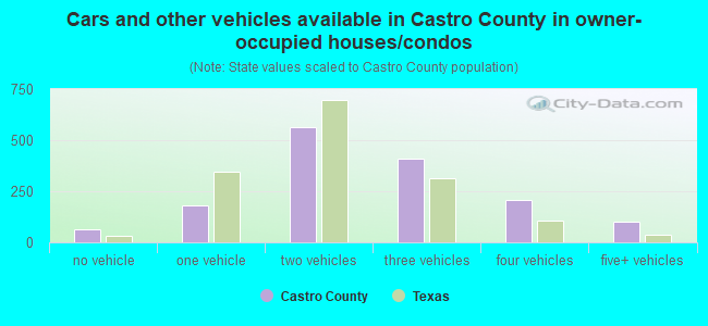 Cars and other vehicles available in Castro County in owner-occupied houses/condos