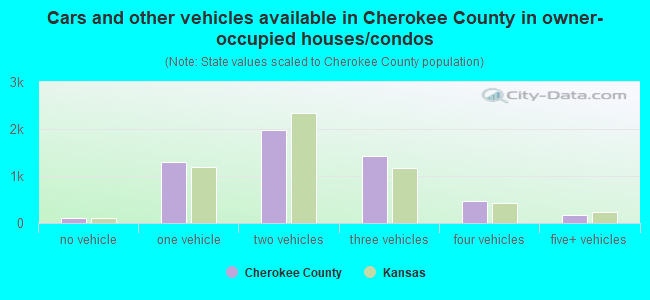 Cars and other vehicles available in Cherokee County in owner-occupied houses/condos