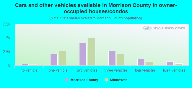 Cars and other vehicles available in Morrison County in owner-occupied houses/condos