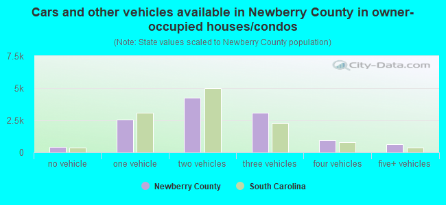 Cars and other vehicles available in Newberry County in owner-occupied houses/condos