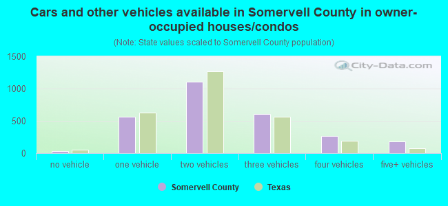 Cars and other vehicles available in Somervell County in owner-occupied houses/condos