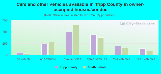 Cars and other vehicles available in Tripp County in owner-occupied houses/condos