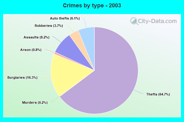Crimes by type - 2003