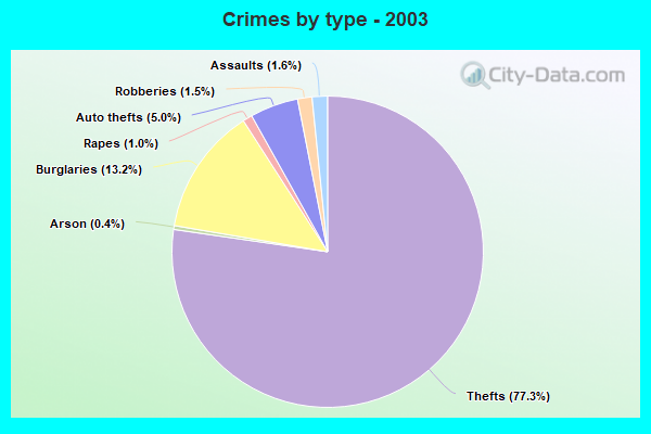 Crimes by type - 2003