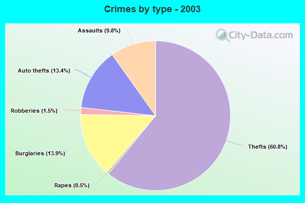 Crimes by type - 2003