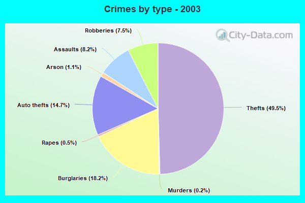 Crimes by type - 2003