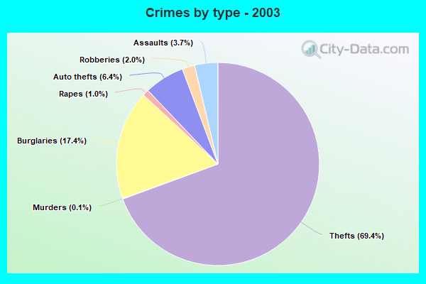Crimes by type - 2003