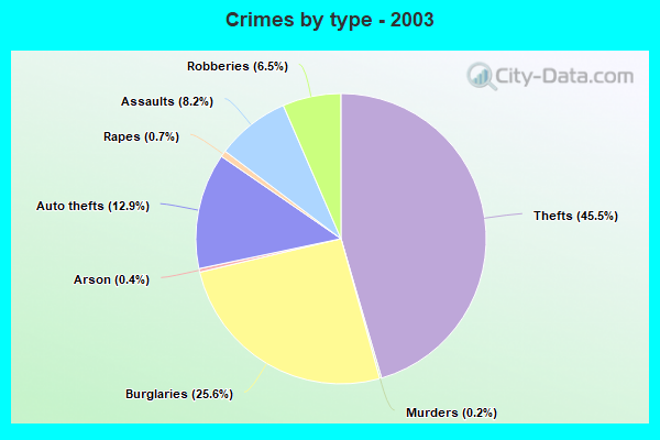 Crimes by type - 2003