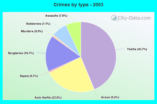 Crimes by type - 2003