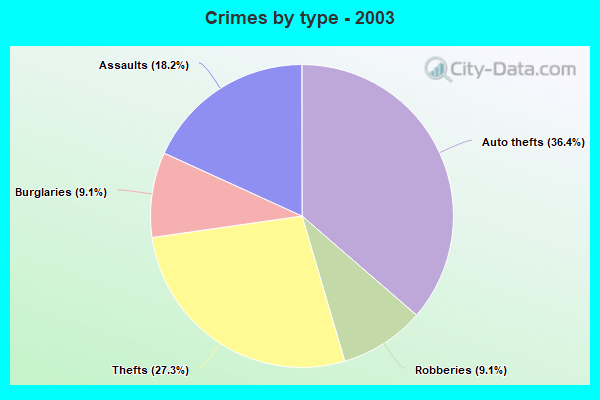 Crimes by type - 2003