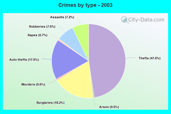 Crimes by type - 2003