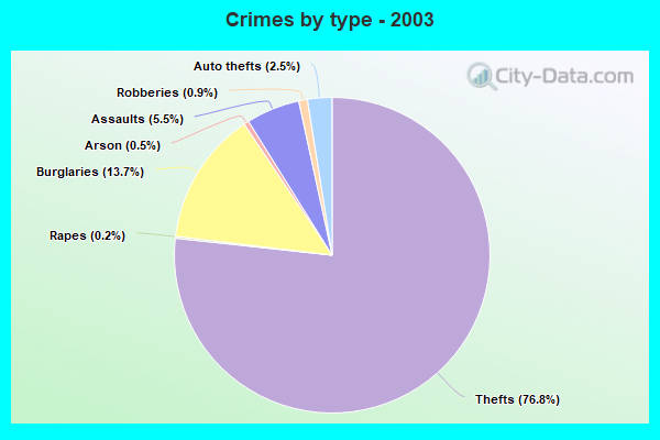 Crimes by type - 2003