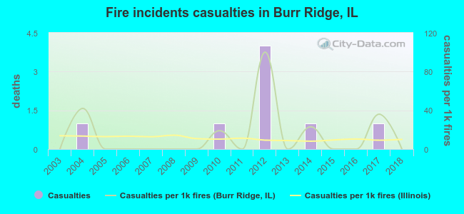 Fire incidents casualties in Burr Ridge, IL