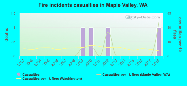 Fire incidents casualties in Maple Valley, WA