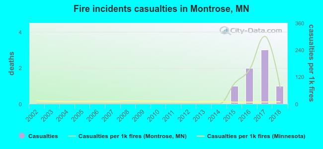 Fire incidents casualties in Montrose, MN