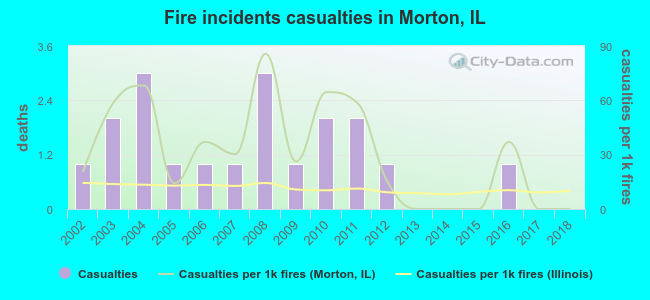 Fire incidents casualties in Morton, IL
