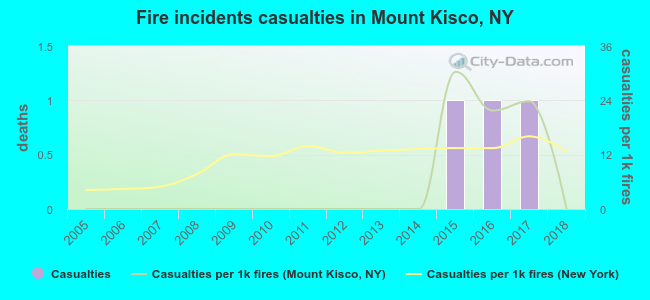 Fire incidents casualties in Mount Kisco, NY