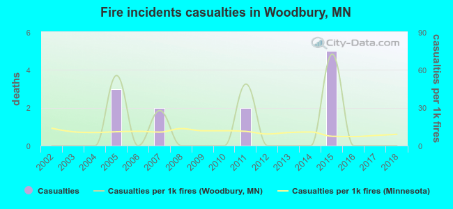 Fire incidents casualties in Woodbury, MN