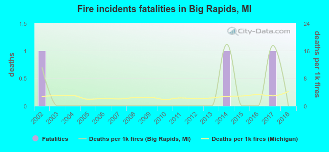 Fire incidents fatalities in Big Rapids, MI