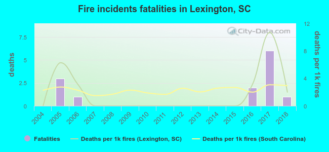 Fire incidents fatalities in Lexington, SC