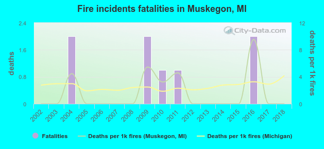Fire incidents fatalities in Muskegon, MI