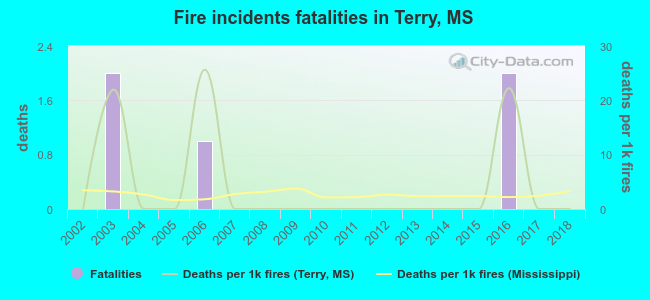 Fire incidents fatalities in Terry, MS