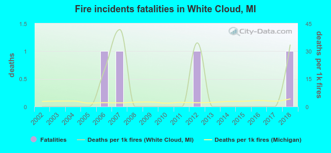 Fire incidents fatalities in White Cloud, MI