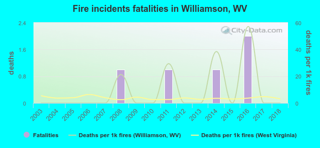 Fire incidents fatalities in Williamson, WV