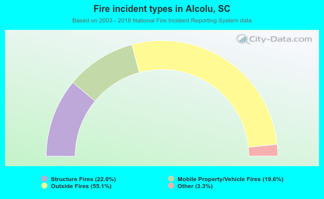 Fire incident types in Alcolu, SC